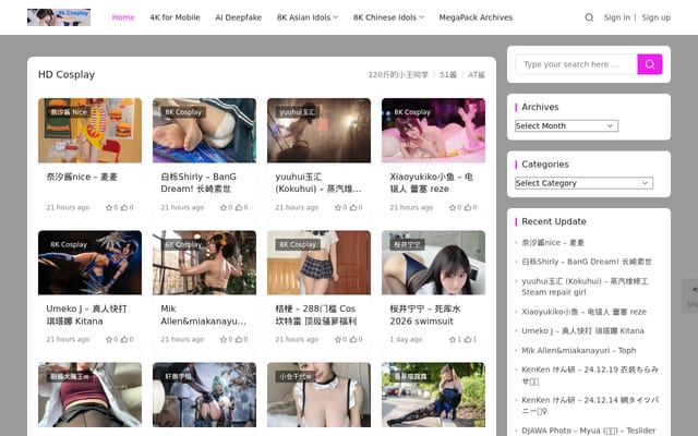 Screenshot of 8kcosplay.com