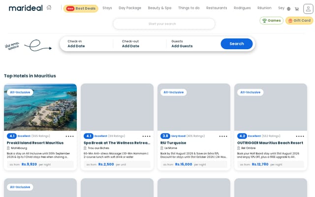Screenshot of marideal.mu