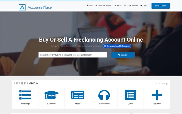 Screenshot of accountsplace.co.ke