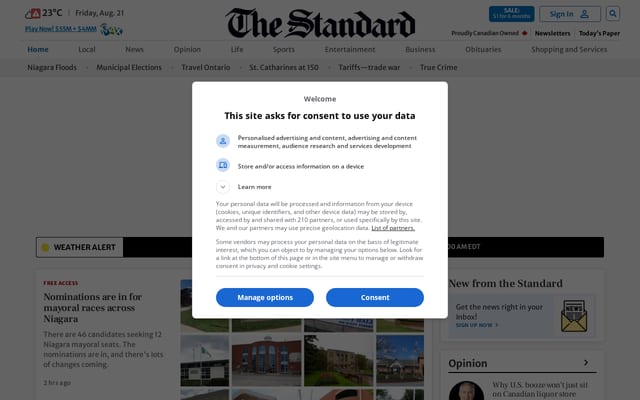 Screenshot of scstandard.com