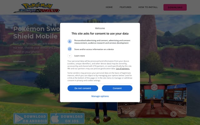 Screenshot of swordshieldmobile.club