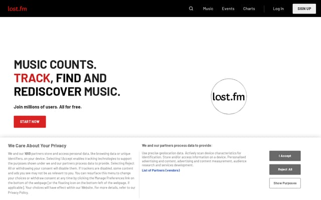Screenshot of last.fm