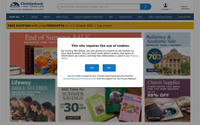 Screenshot of christianbook.com