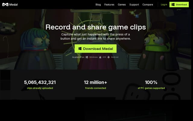 Screenshot of medal.tv