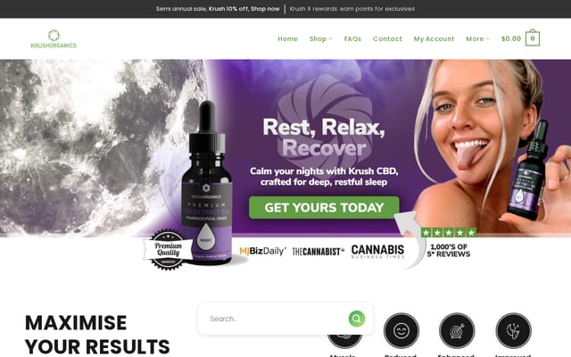 Screenshot of krushorganics.com