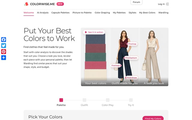 Screenshot of colorwise.me