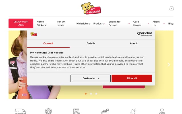 Screenshot of mynametags.com
