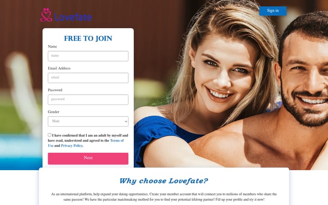 Screenshot of lovefate.com