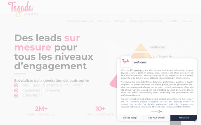 Screenshot of tagadamedia.com