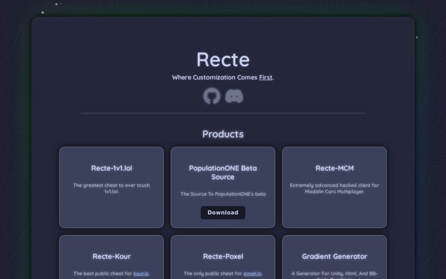 Screenshot of recte.cc
