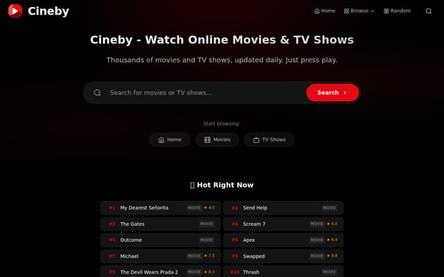 Screenshot of cineby.ws