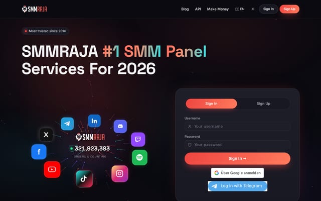 Screenshot of smmraja.com