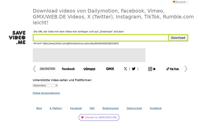 Screenshot of savevideo.me