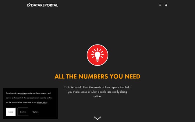 Screenshot of datareportal.com