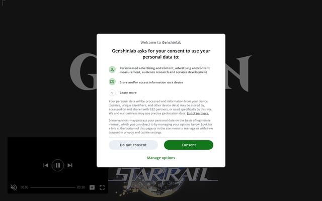Screenshot of genshinlab.com