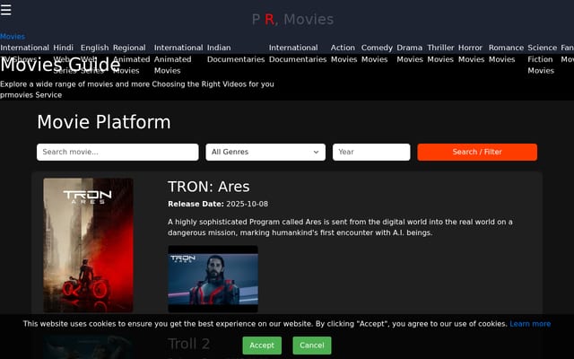 Screenshot of prmovies.org