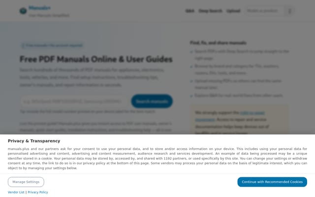 Screenshot of manuals.plus