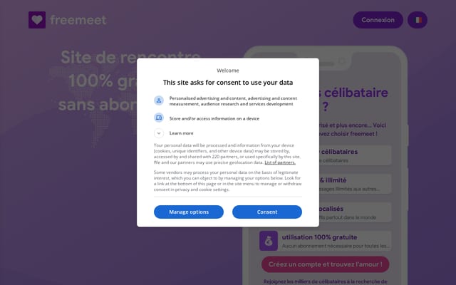 Screenshot of freemeet.net