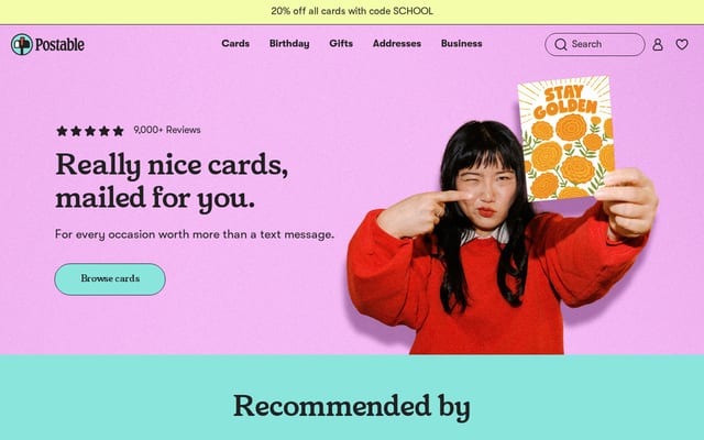 Screenshot of postable.com