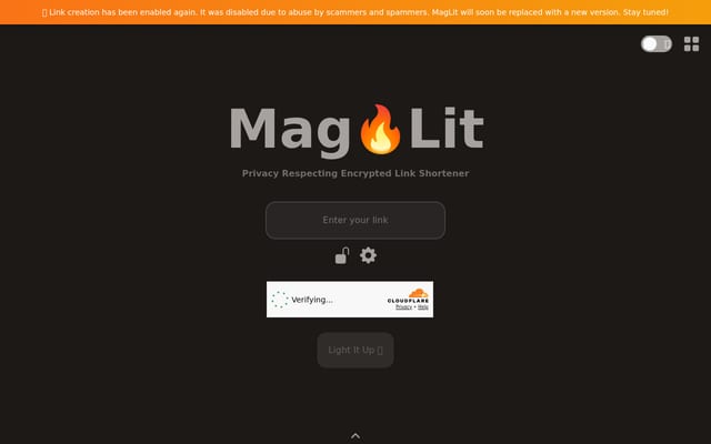 Screenshot of maglit.me