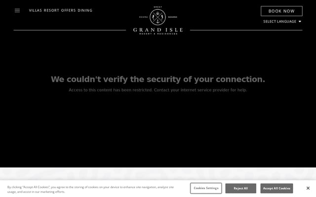 Screenshot of grandisleresort.com