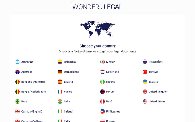 Screenshot of wonder.legal