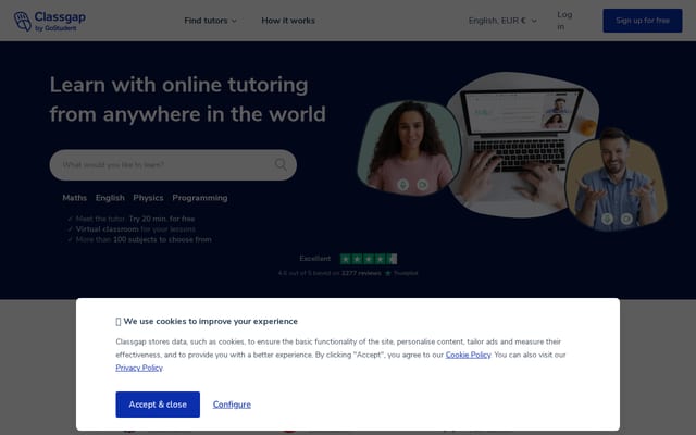 Screenshot of classgap.com