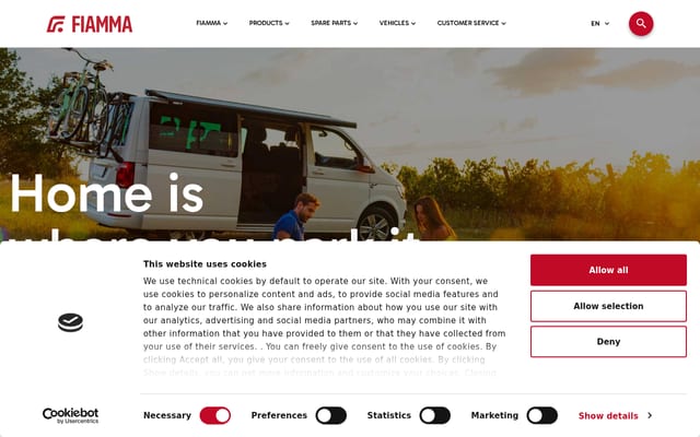 Screenshot of fiammausa.com