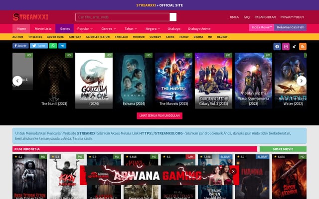 Screenshot of streamxxi.com