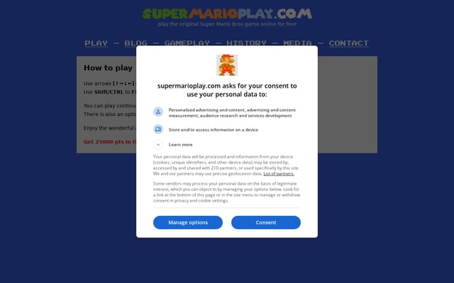 Screenshot of supermarioplay.com