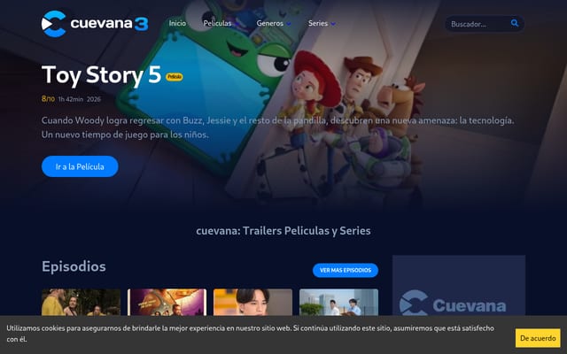 Screenshot of cuevana3.eu