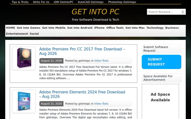 Screenshot of getitintopc.com