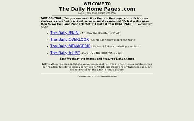 Screenshot of thedailyhomepages.com