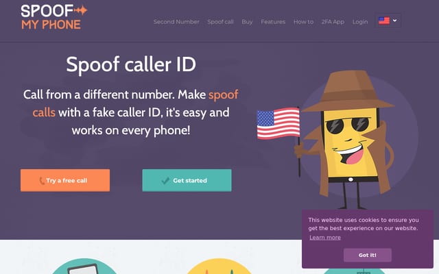 Screenshot of spoofmyphone.com