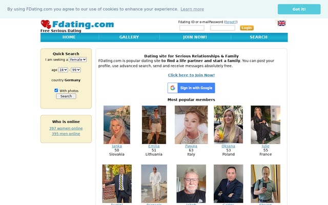 Screenshot of fdating.com