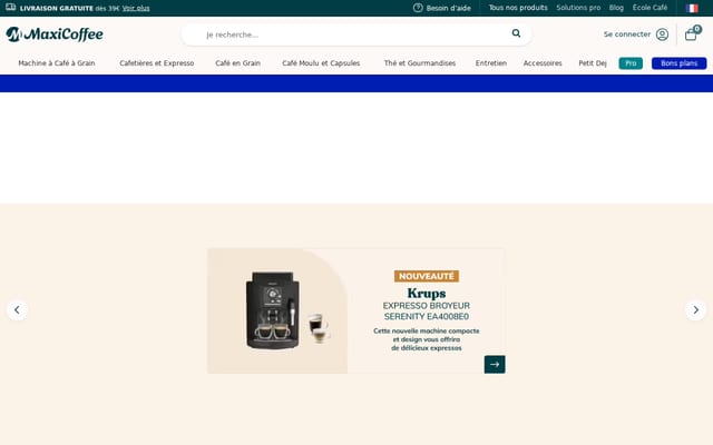 Screenshot of maxicoffee.com