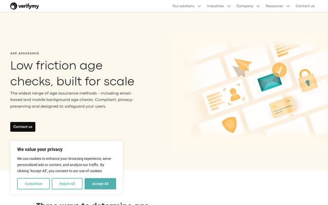 Screenshot of verifymyage.co.uk