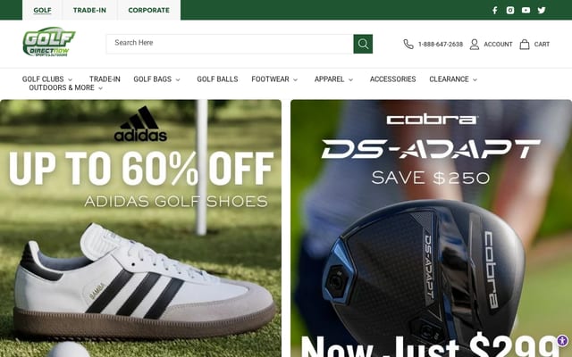 Screenshot of golfdirectnow.com