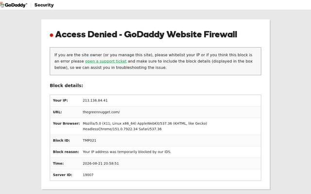 Screenshot of thegreennugget.com