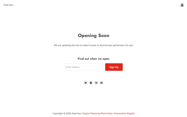 Screenshot of findr.fans