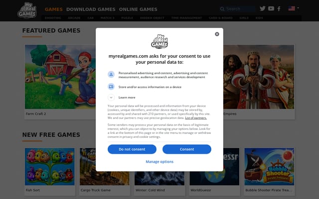 Screenshot of myrealgames.com