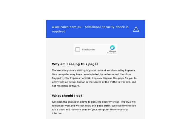 Screenshot of coles.com.au