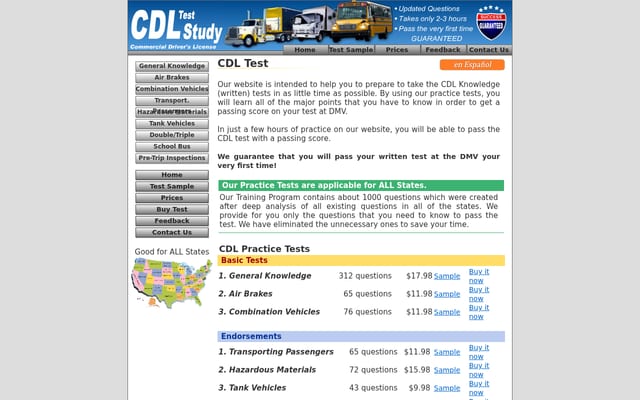 Screenshot of cdlstudy.com