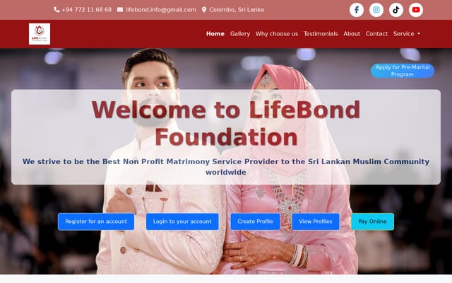 Screenshot of lifebond.lk