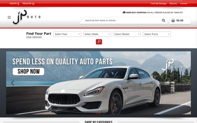 Screenshot of jpauto.com