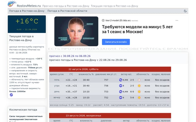 Screenshot of rostovmeteo.ru