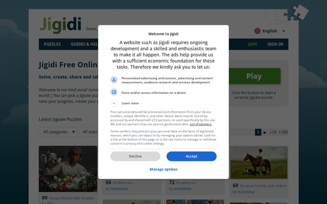 Screenshot of jigidi.com