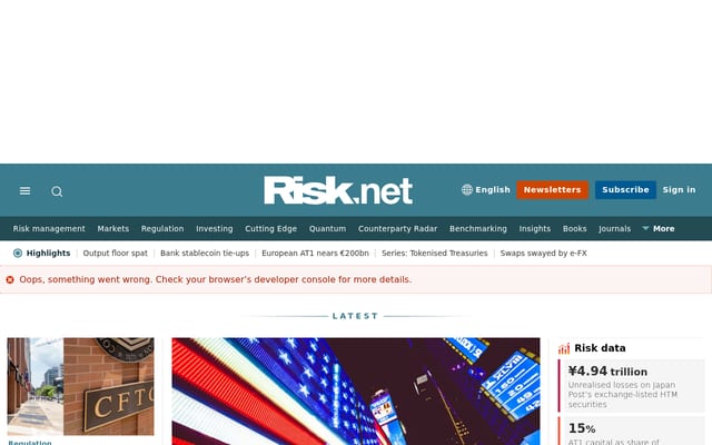 Screenshot of risk.net