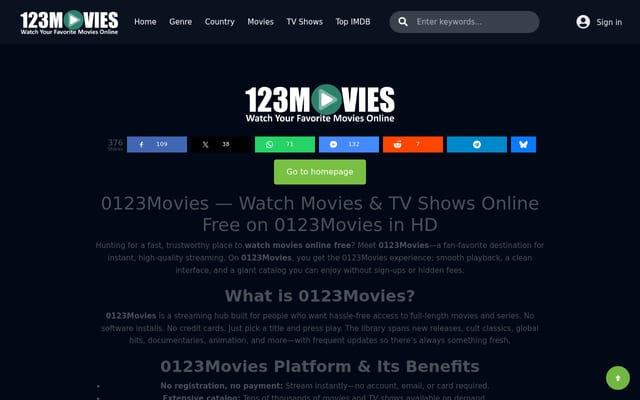 Screenshot of 0123movie.pro