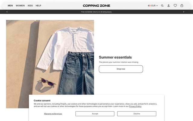 Screenshot of coppingzone.com